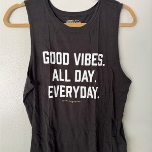 Spiritual Gangster Black Muscle Tee Good Vibes